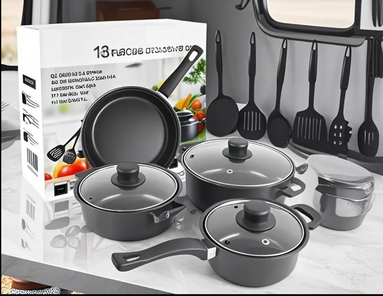 Set de ollas y utensilios x13